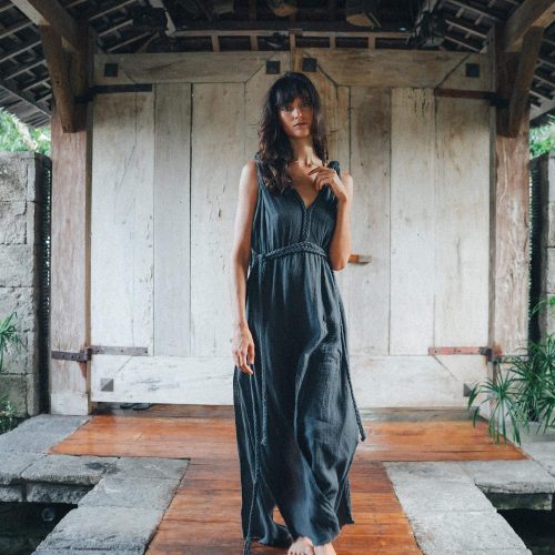 Navy Adjustable Multi Dress Greek Goddess Summer Organic