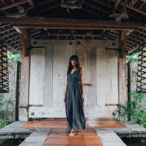 Navy Adjustable Multi Dress Greek Goddess Summer Organic