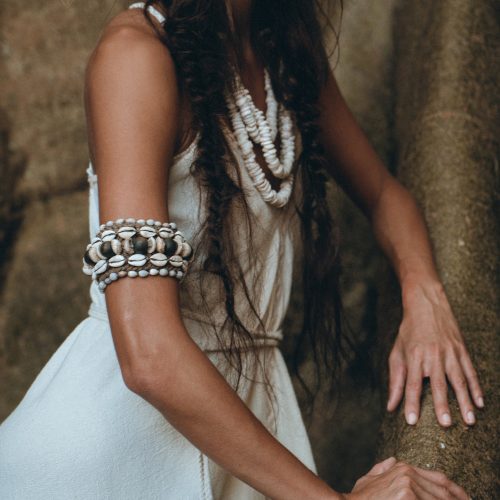 Bridal Goddess Dress Grecian Wedding Off White Hand