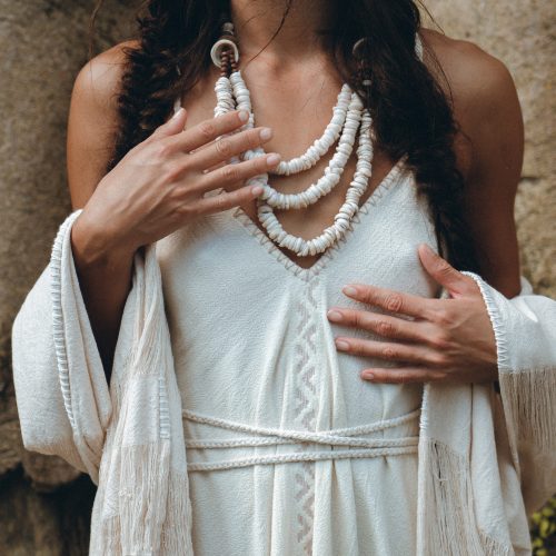 Bridal Goddess Dress Grecian Wedding Off White Hand