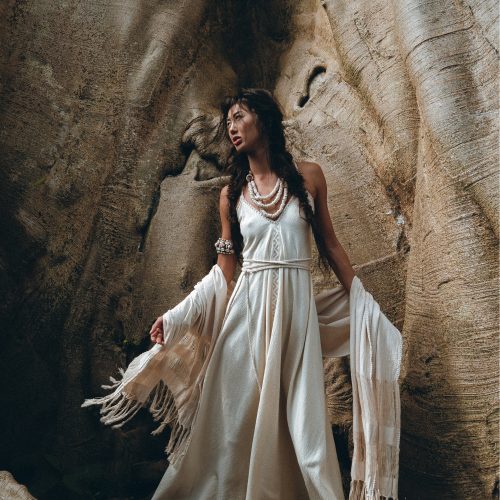 Bridal Goddess Dress Grecian Wedding Off White Hand