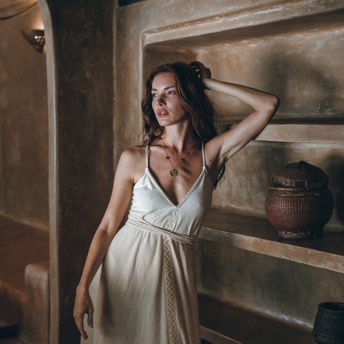 Bridal Goddess Dress Grecian Wedding Off White Hand