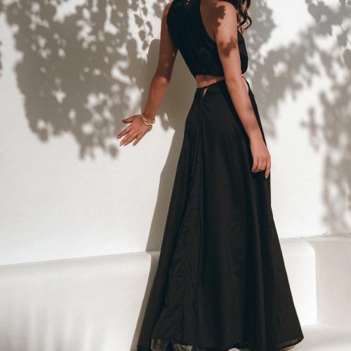 Black Greek Goddess Dress Evening Fairy Tale Bohemian