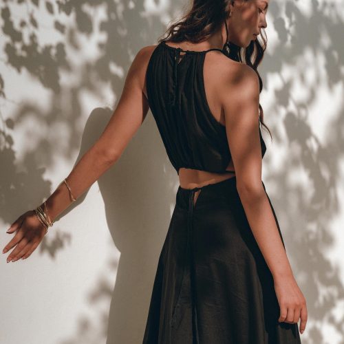 Black Greek Goddess Dress Evening Fairy Tale Bohemian