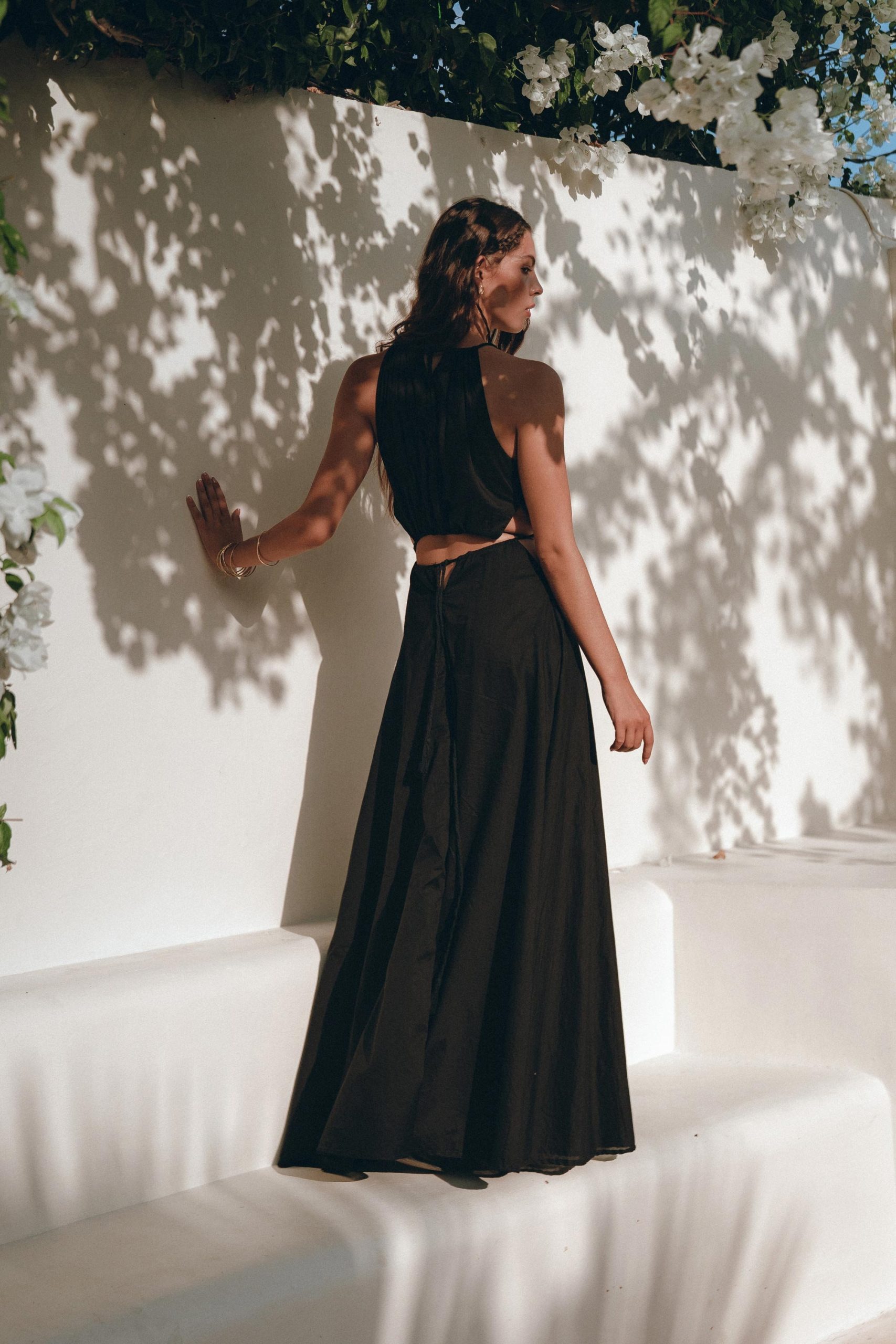 Black Greek Goddess Dress Evening Fairy Tale Bohemian