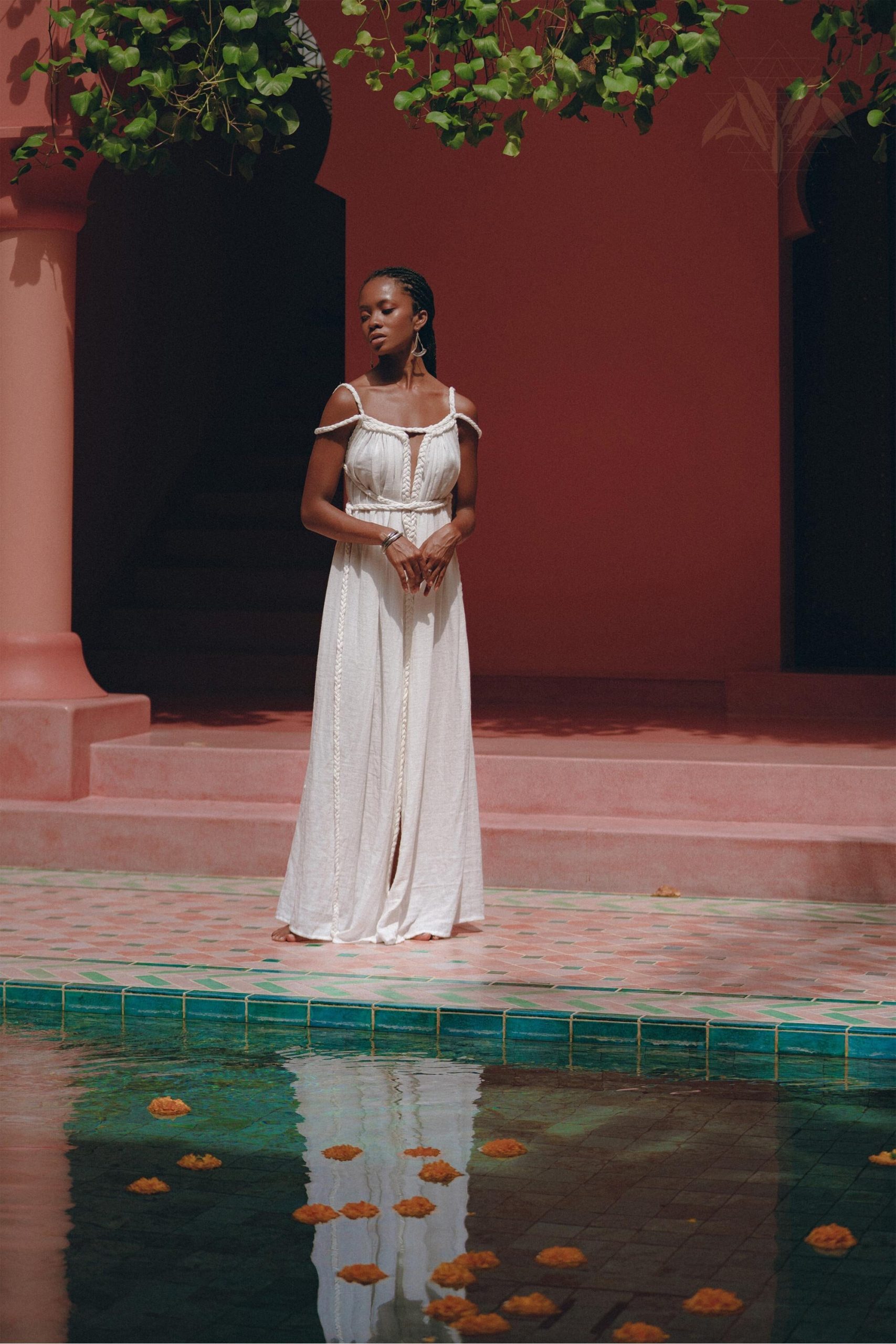 Greek Goddess Wedding Dress Boho Bridal Maxi Gown