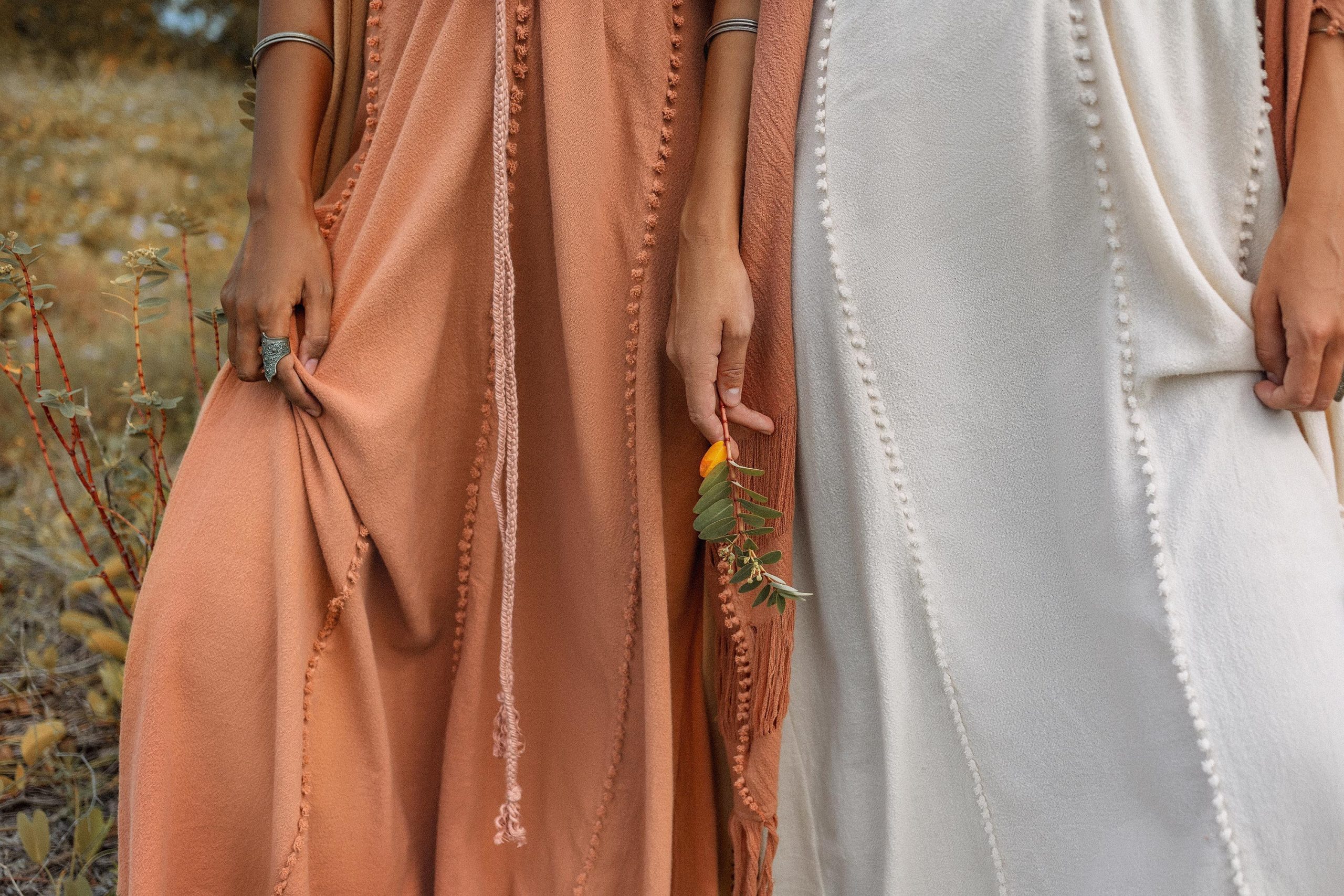 Boho Bridesmaid Dress Goddess Dusty Pink Open Back