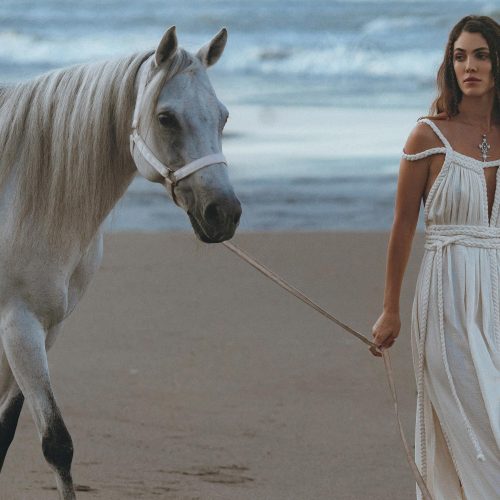 Greek Goddess Wedding Dress Boho Bridal Maxi Gown