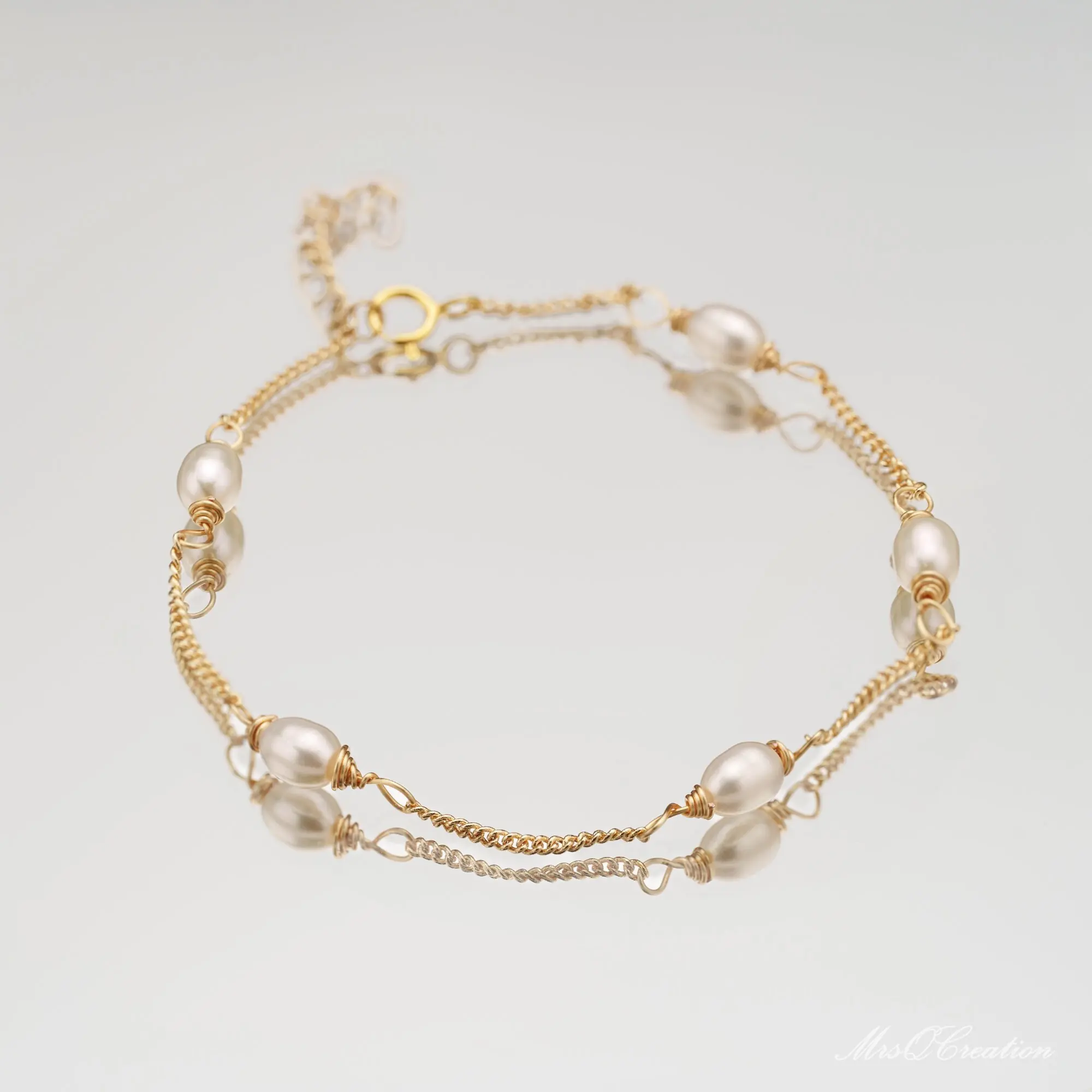 18k Gold Plated Pearl Bracelet Freshwater Dainty Minimalist
