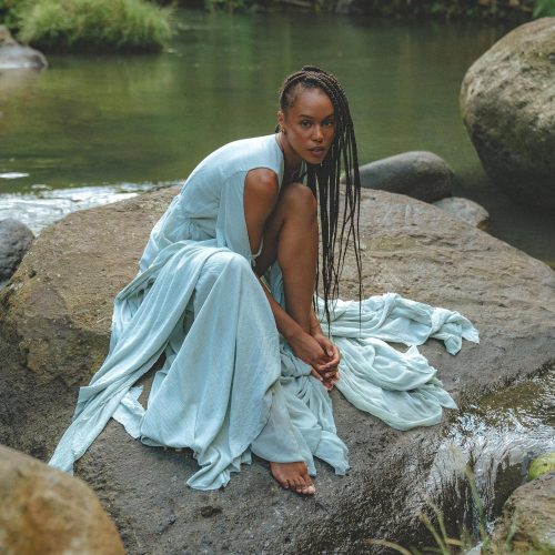 Sky Blue Makosh Goddess Bohemian Wedding Guest Gown