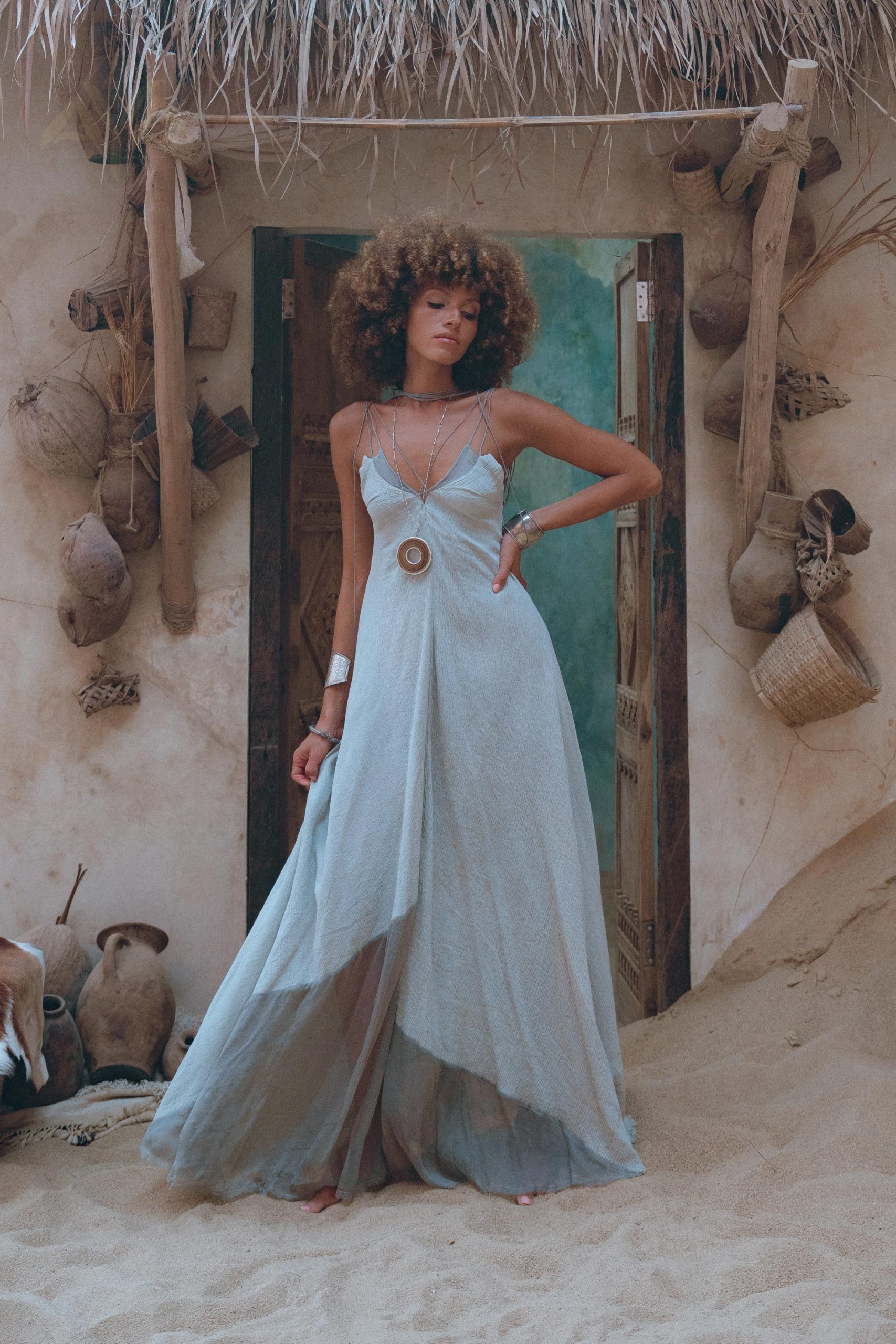 Powder Blue Padma Dress Goddess Organic Dresses For