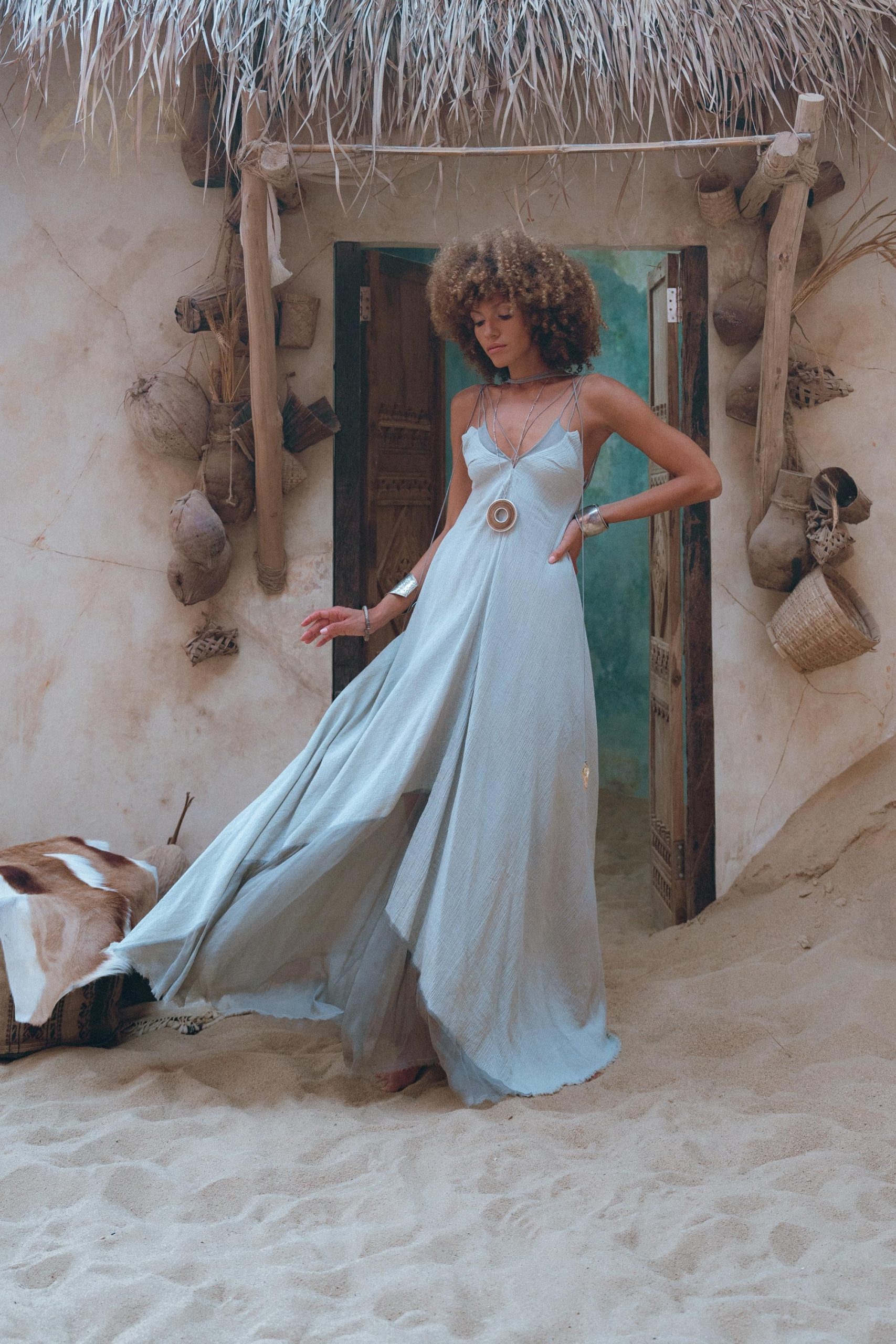 Powder Blue Padma Dress Goddess Organic Dresses For