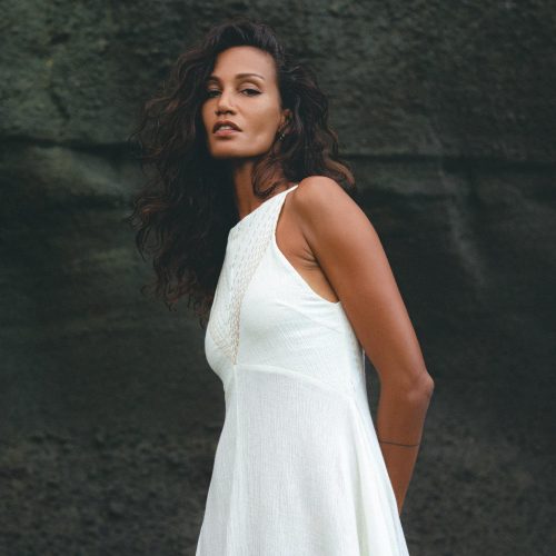 Off White Bhakti Dress Bridal Hand Embroidered Organic