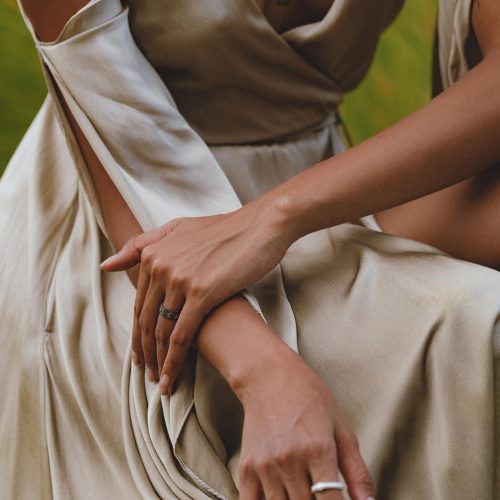 Matangi Organic Silk Gown Sage Gradation Goddess Dress