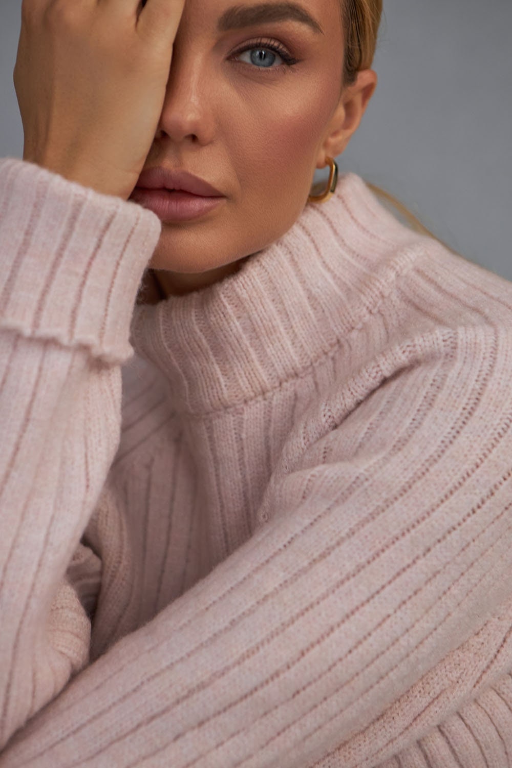 Mohair Turtleneck Sweater Merino Wool Cropped Gift For