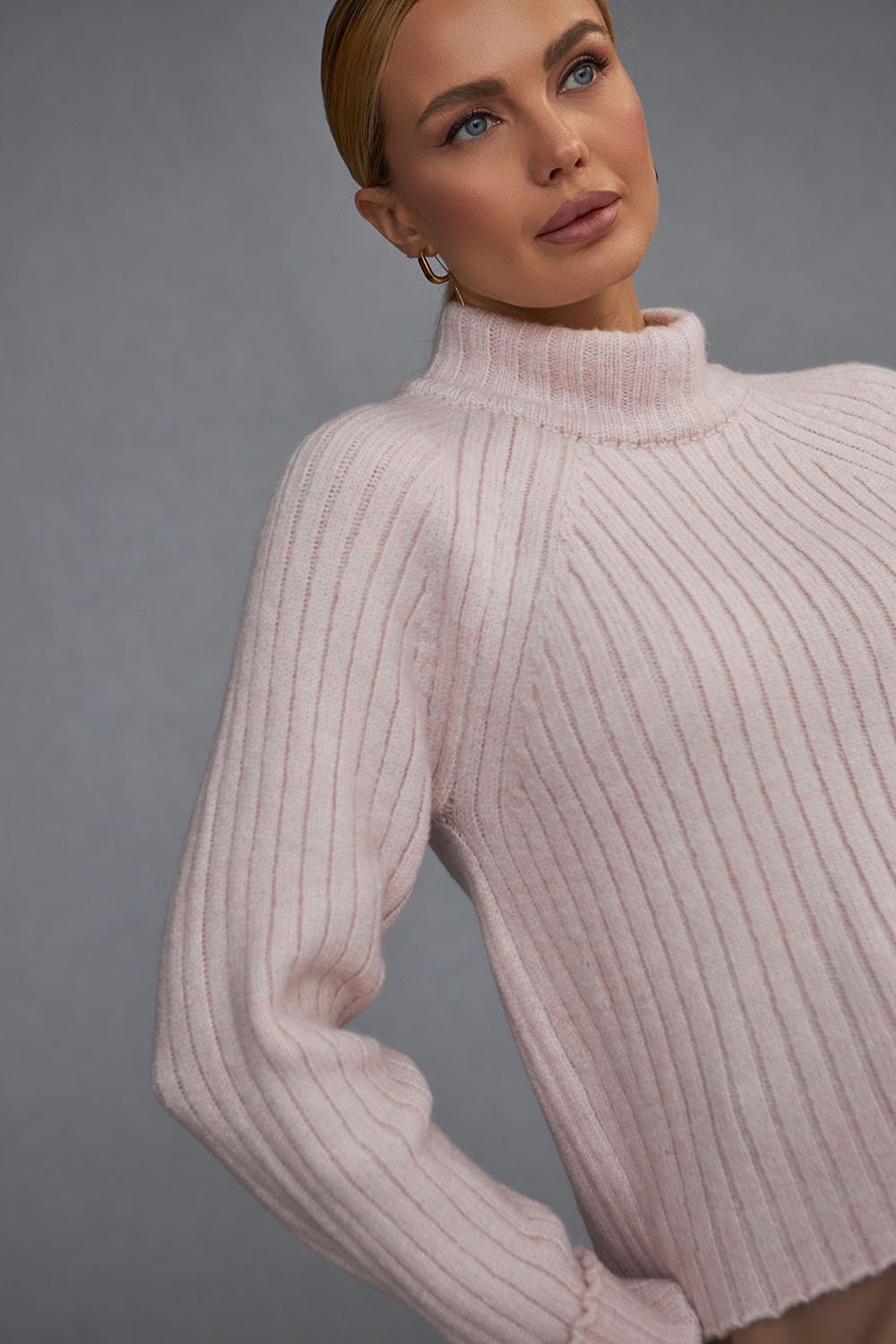Mohair Turtleneck Sweater Merino Wool Cropped Gift For