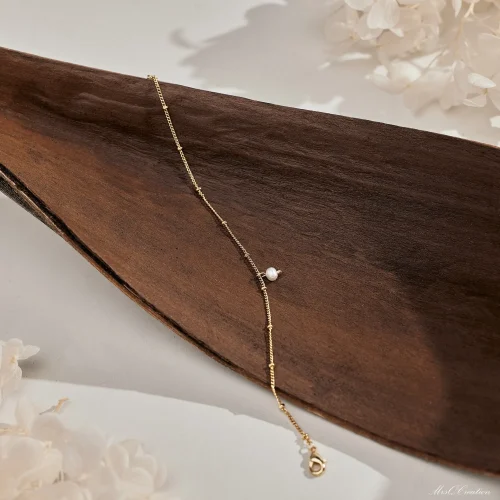 Minimalist Real Pearl Bracelet Bead Chain Gold Tiny