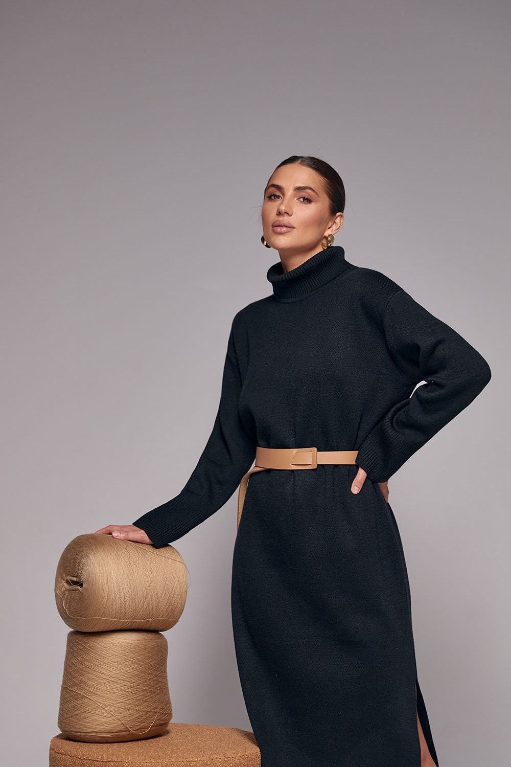 Wool Maxi Sweater Dress Knitted Long Winter Oversized