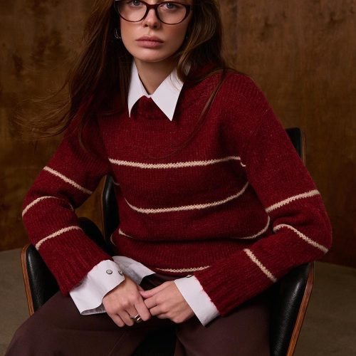 Wool Mohair Pullover Minimalist Knit Sweater Women Soft