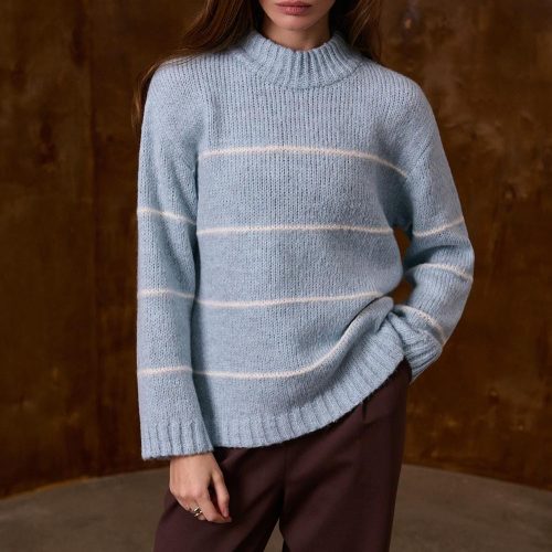 Wool Mohair Pullover Minimalist Knit Sweater Women Soft