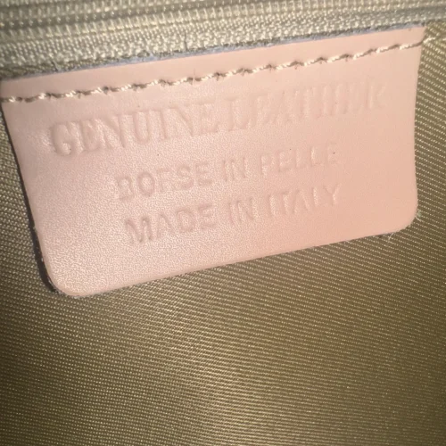 Italian Pink Floral Embossed Leather Tote