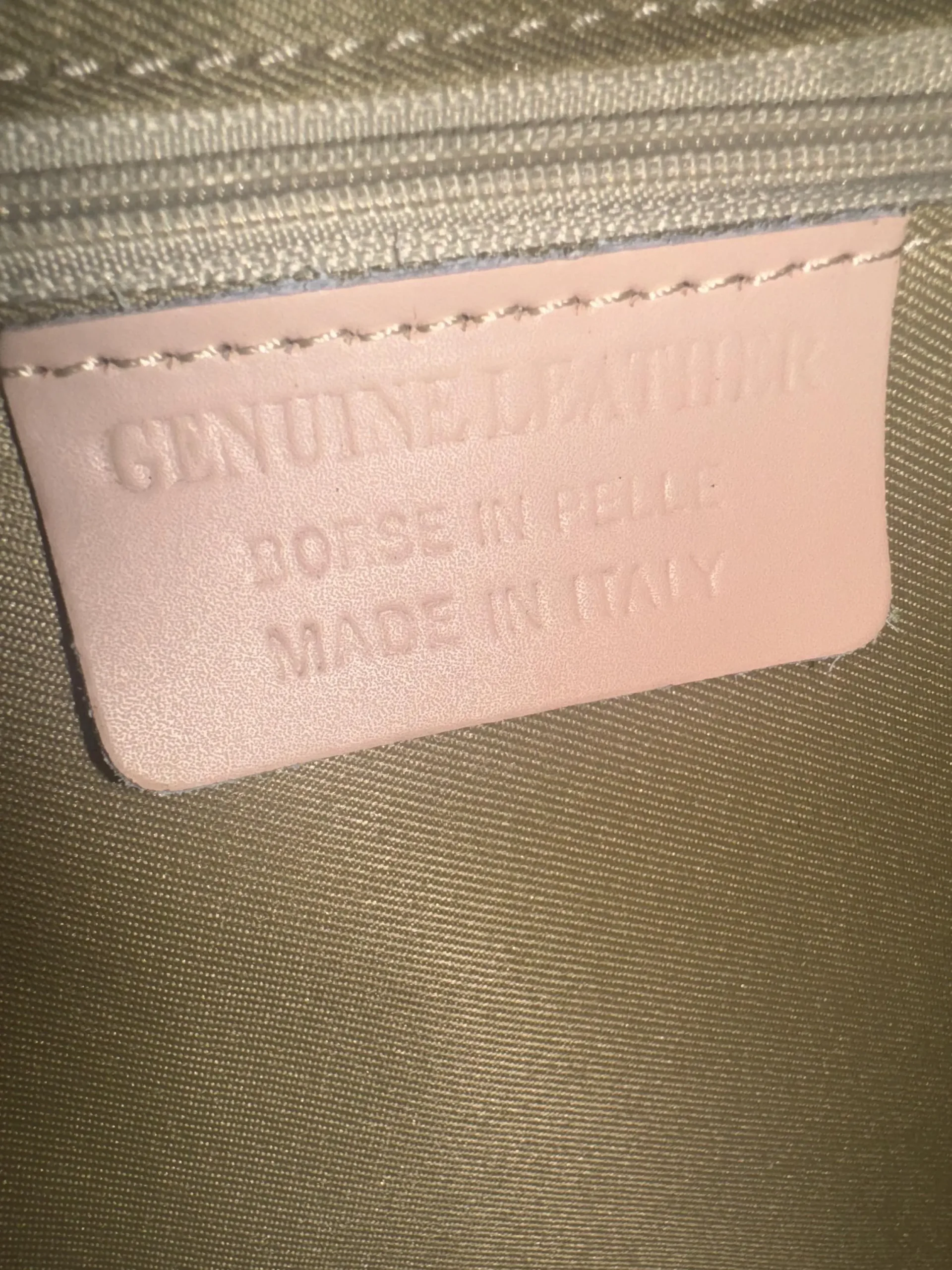 Italian Pink Floral Embossed Leather Tote