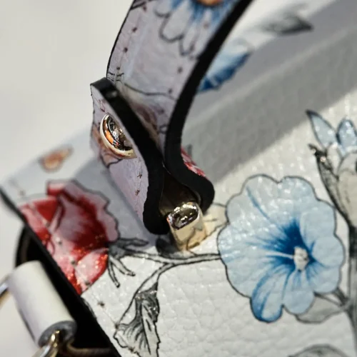 Italian Floral Top-handle Leather Bag Florence