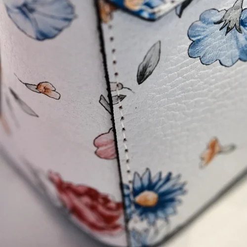 Italian Floral Top-handle Leather Bag Florence