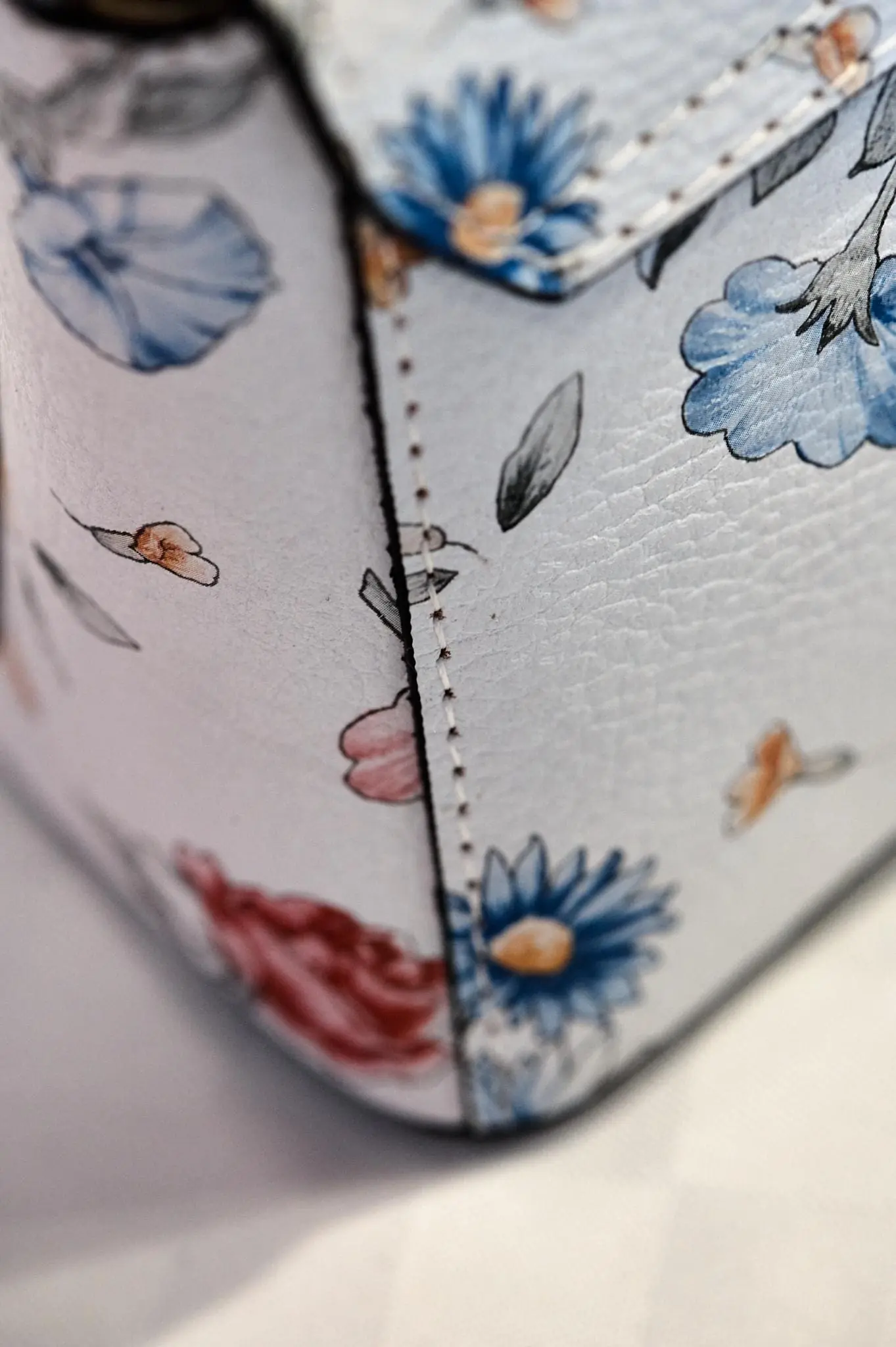 Italian Floral Top-handle Leather Bag Florence