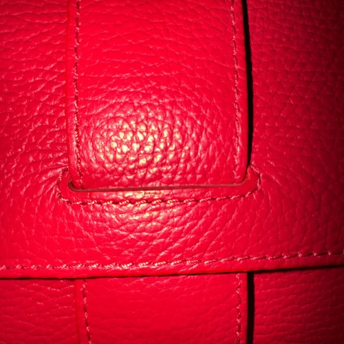 Italian Red Pebbled Leather Top-handle Bag