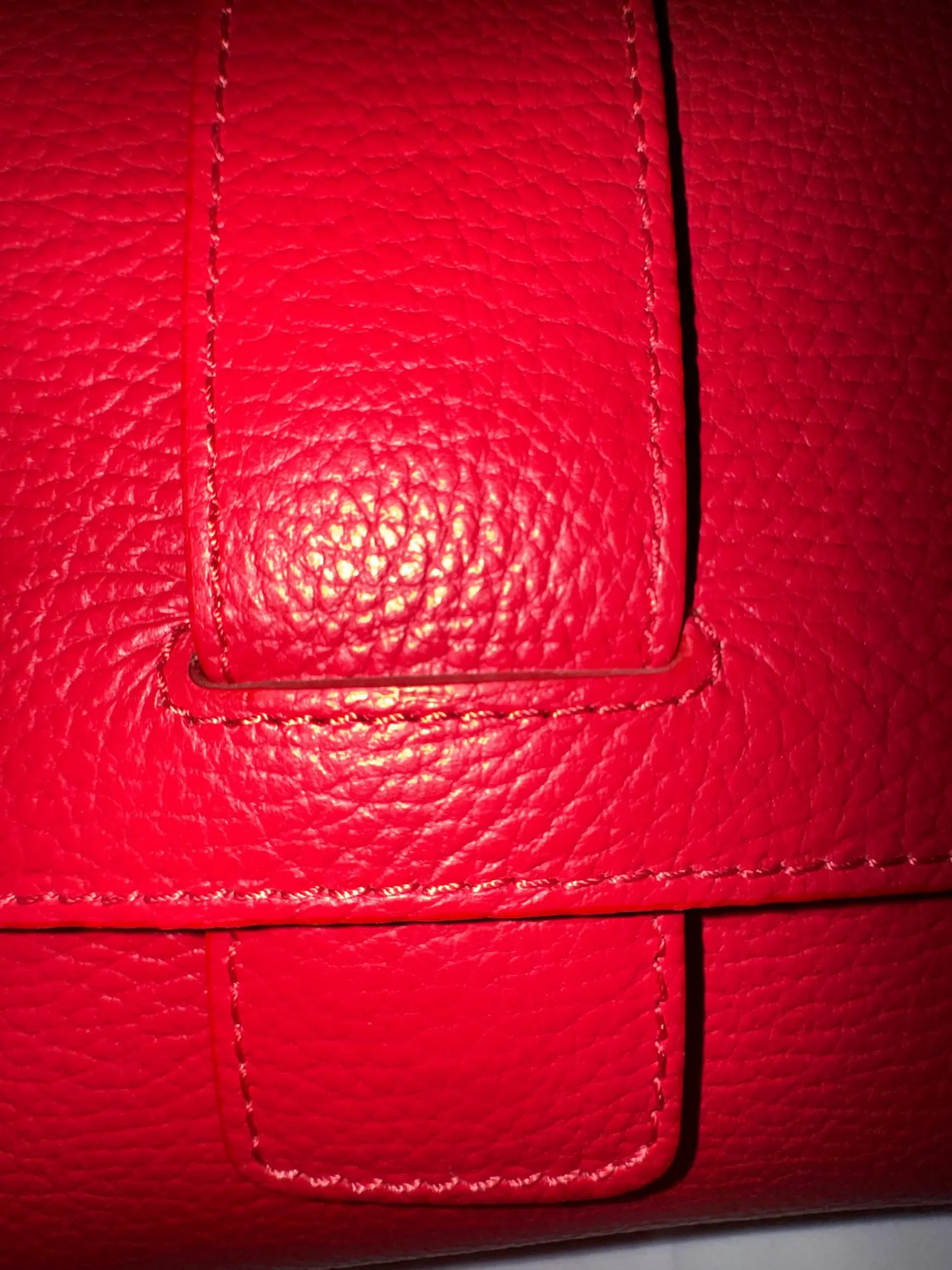 Italian Red Pebbled Leather Top-handle Bag