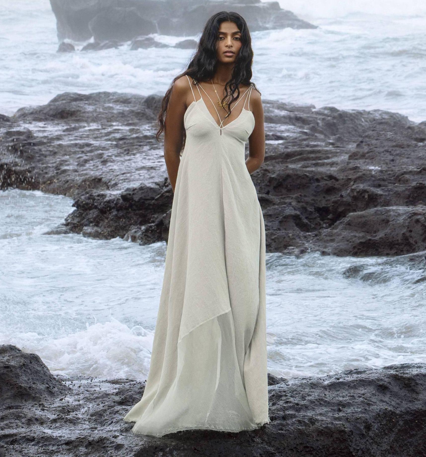 Powder Blue Padma Dress Goddess Organic Dresses For