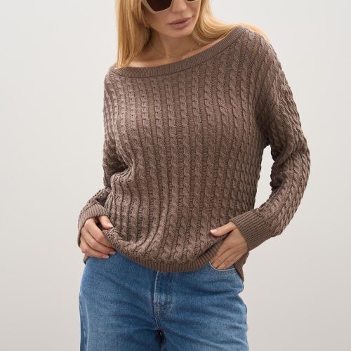 Semi Sheer Cotton Sweater Open Knit Cable Jumper