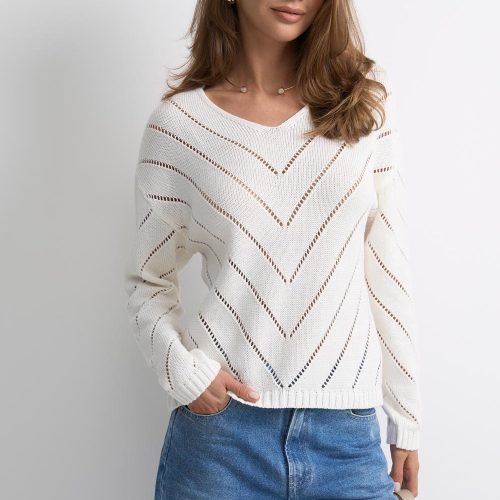 Soft Cotton Sweater Elegant Knit Top Spring Fashion