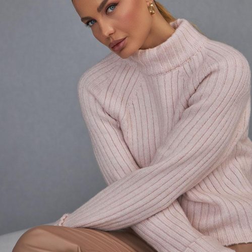 Mohair Turtleneck Sweater Merino Wool Cropped Gift For