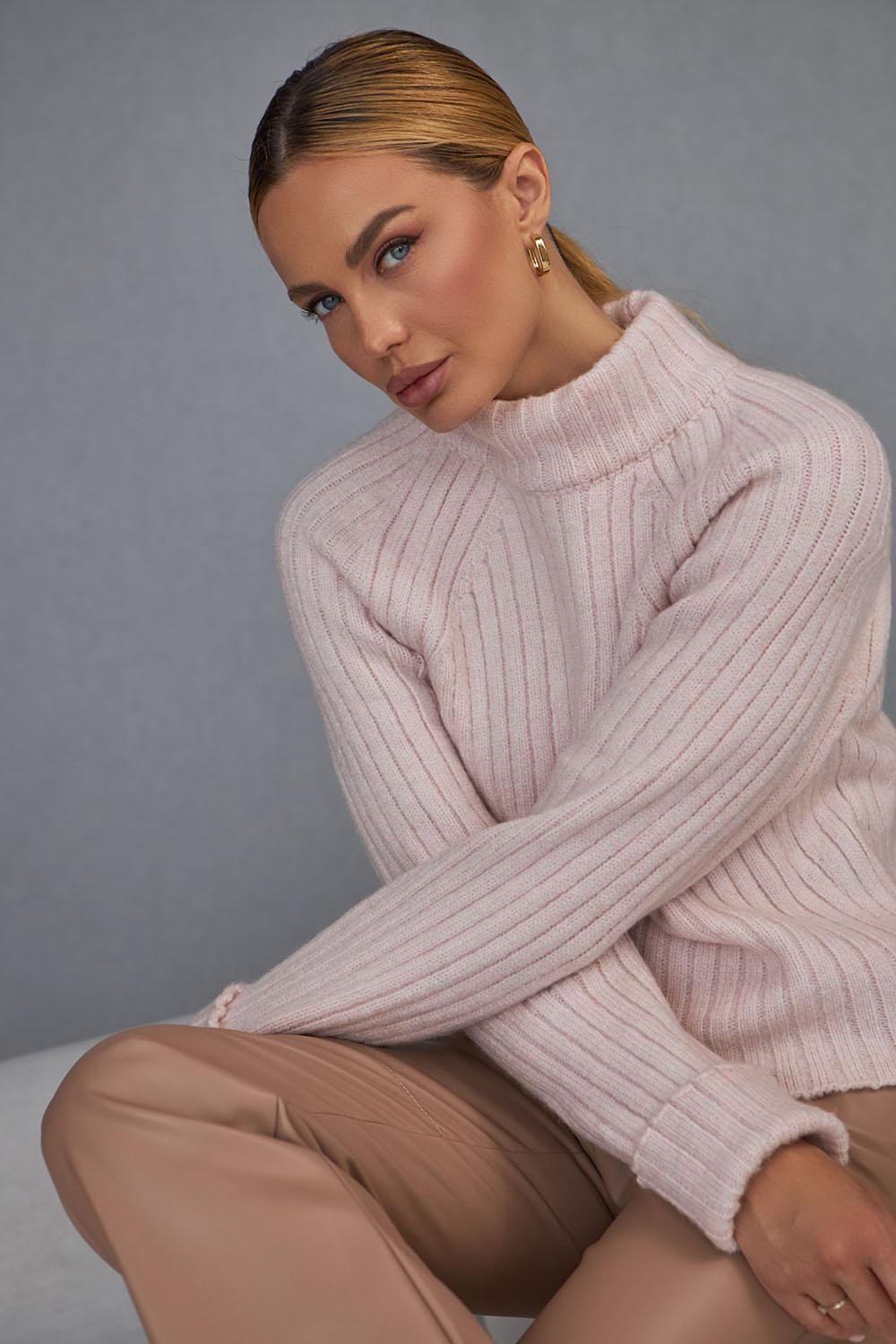 Mohair Turtleneck Sweater Merino Wool Cropped Gift For