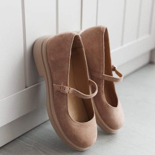 Leather Mary Jane Shoes Womens Animal Print Flats