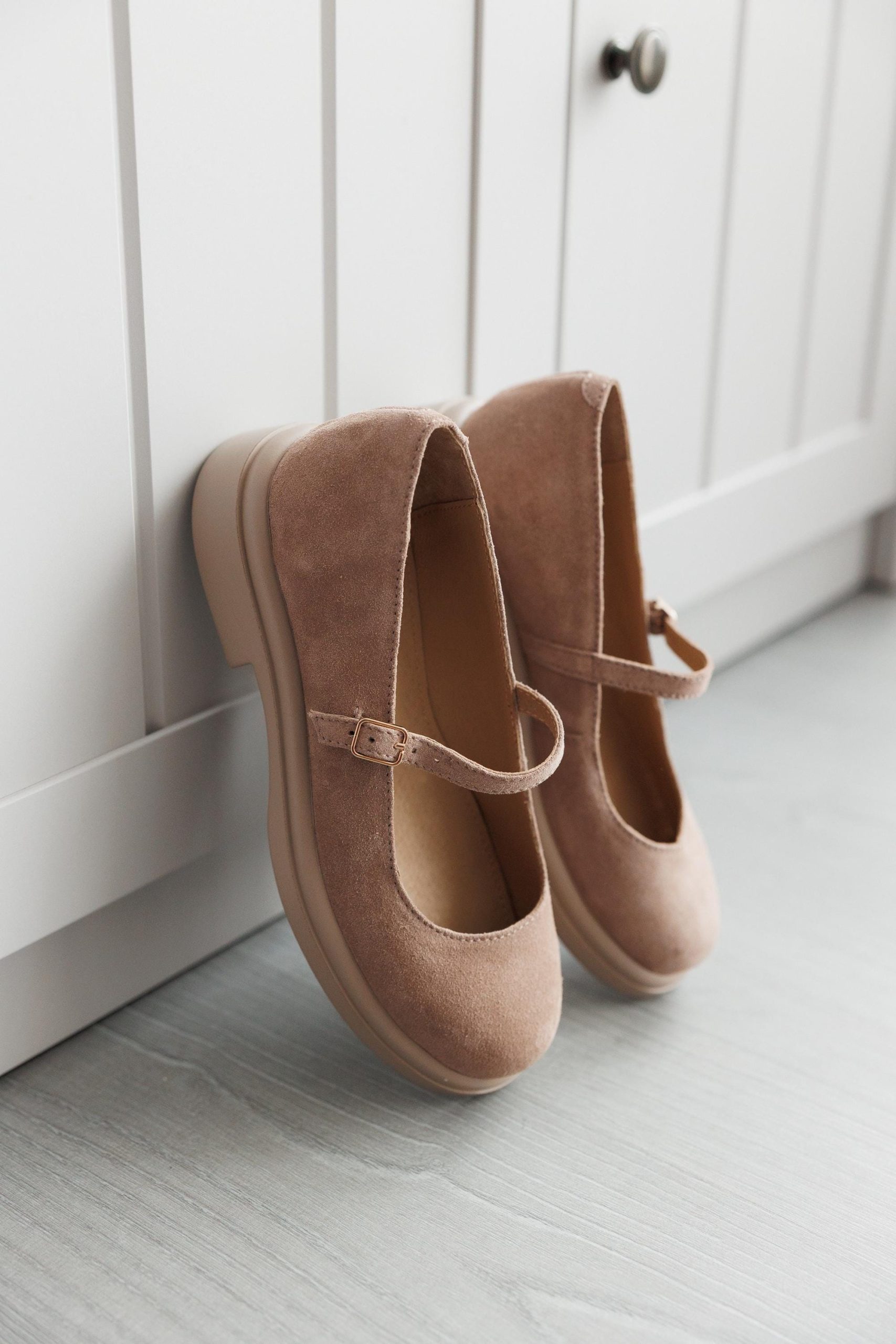 Leather Mary Jane Shoes Womens Animal Print Flats