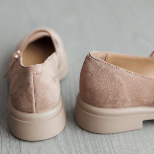 Leather Mary Jane Shoes Womens Animal Print Flats