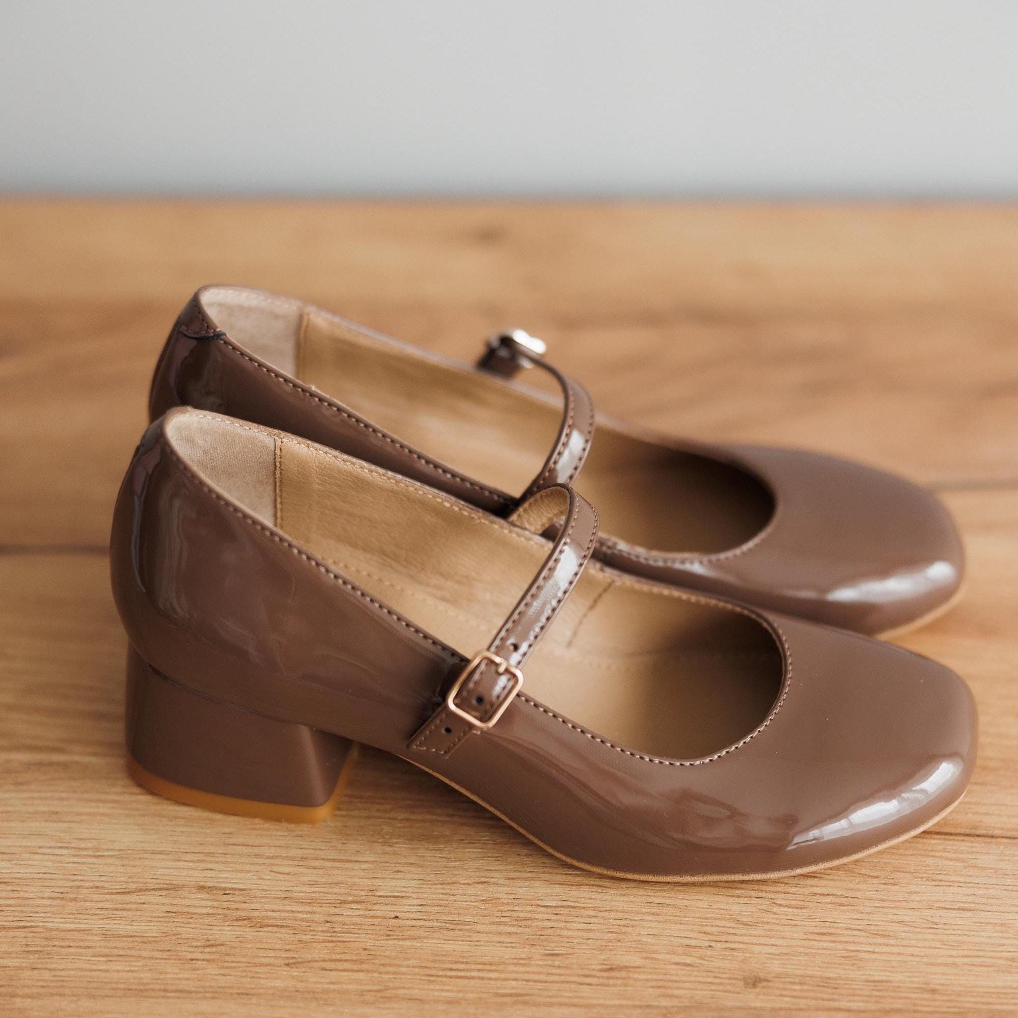 Black Leather Mary Janes Handmade Classic Women’s Shoes