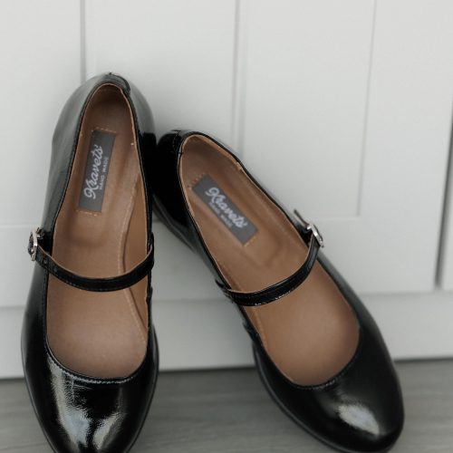 Red Mary Jane Mid Heel Shoes Women’s Patent