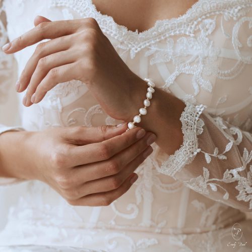 Freshwater Pearl Bracelet Baroque Dainty Bridal Jewellery Gift