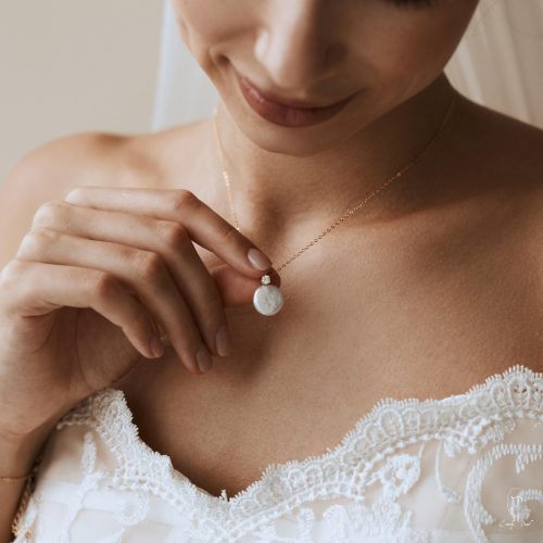 Coin Pearl Necklace Dainty Natural Charm Bridal Layering