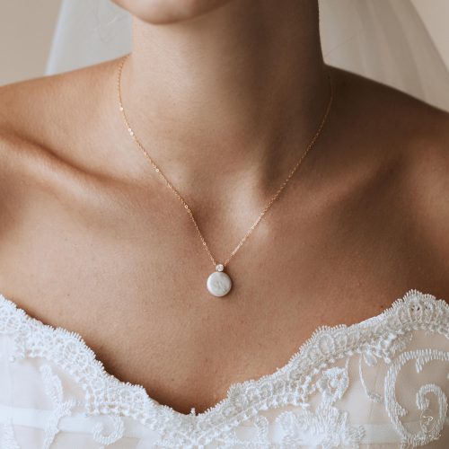 Coin Pearl Necklace Dainty Natural Charm Bridal Layering