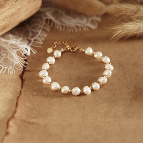 Freshwater Pearl Bracelet Baroque Dainty Bridal Jewellery Gift