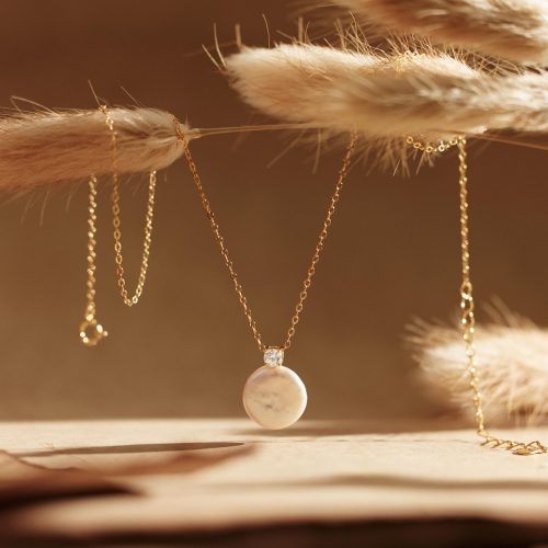 Coin Pearl Necklace Dainty Natural Charm Bridal Layering
