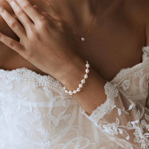 Freshwater Pearl Bracelet Baroque Dainty Bridal Jewellery Gift