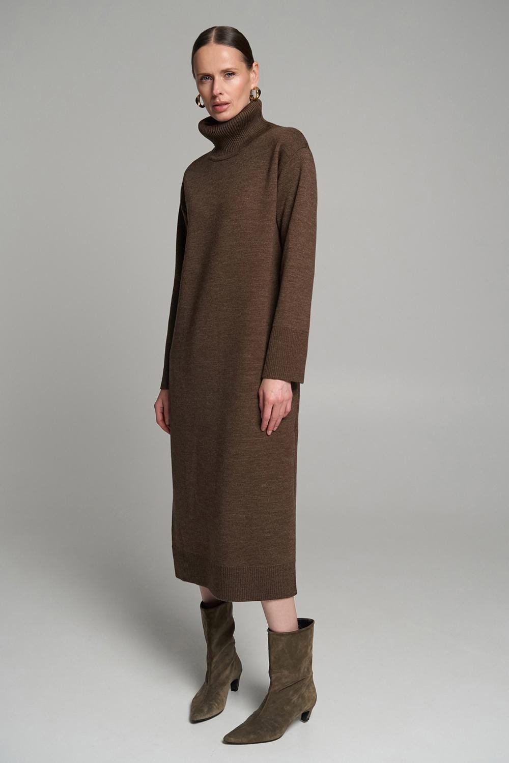 Wool Maxi Sweater Dress Knitted Long Winter Oversized