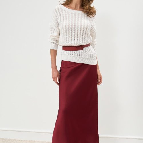 Semi Sheer Cotton Sweater Open Knit Cable Jumper