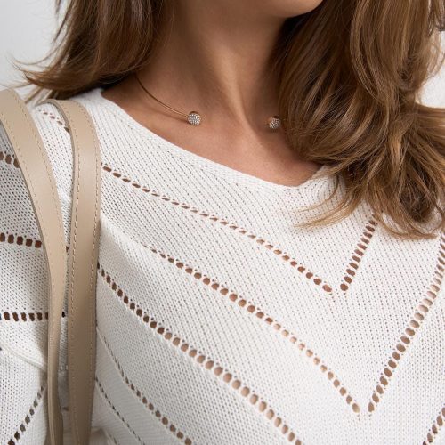 Soft Cotton Sweater Elegant Knit Top Spring Fashion